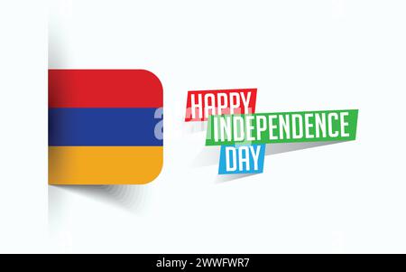 Happy Independence Day of Armenia Vektor Illustration, Nationaltagsposter, Grußvorlage Design, EPS Source File Stock Vektor