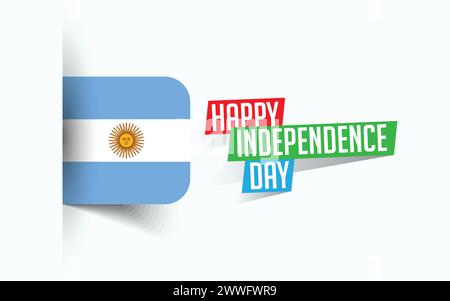 Happy Independence Day of Argentina Vektor-Illustration, Nationaltagsposter, Grußvorlage Design, EPS Source File Stock Vektor