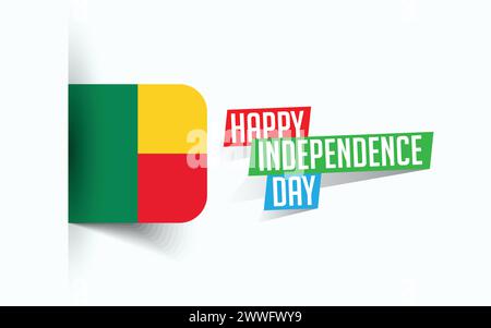 Happy Independence Day of Benin Vector Illustration, National Day Poster, Grußvorlage Design, EPS Source File Stock Vektor