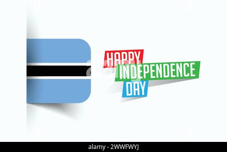 Happy Independence Day of Botswana Vector Illustration, National Day Poster, Grußvorlage Design, EPS Source File Stock Vektor