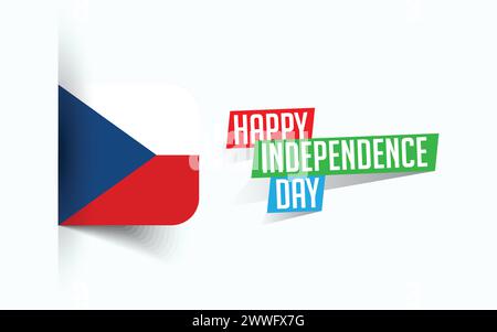 Happy Undependence Day of Czechia Vektor Illustration, Nationaltagsposter, Grußvorlage Design, EPS Source File Stock Vektor