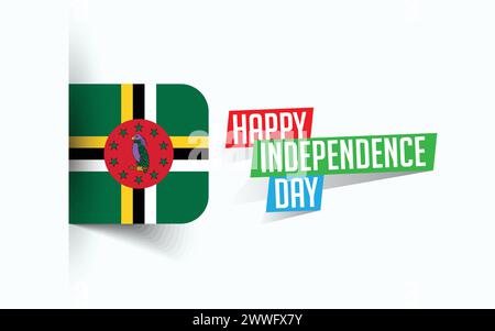 Happy Independence Day of Dominica Vector Illustration, National Day Poster, Grußvorlage Design, EPS Source File Stock Vektor