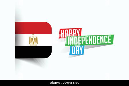 Happy Undependence Day of Egypt Vektor Illustration, Nationaltagsposter, Grußvorlage Design, EPS Source File Stock Vektor