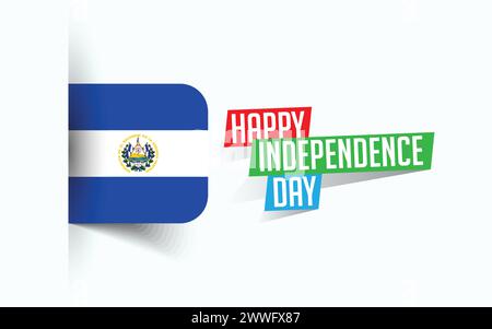 Happy Independence Day of El Salvador Vector Illustration, Nationaltagsposter, Grußvorlage Design, EPS Source File Stock Vektor