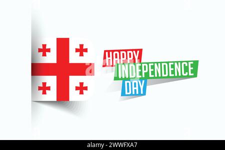 Happy Independence Day of Georgia Vektor-Illustration, National Day Poster, Grußvorlage Design, EPS Source File Stock Vektor