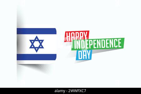 Happy Independence Day of Israel Vector Illustration, Nationaltagsposter, Grußvorlage Design, EPS Source File Stock Vektor