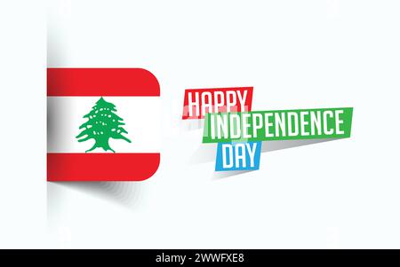 Happy Independence Day of Libanon Vektor Illustration, Nationaltagsposter, Grußvorlage Design, EPS Source File Stock Vektor