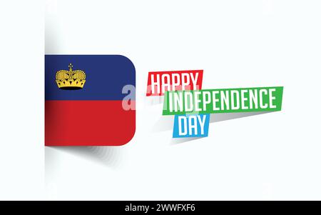 Happy Undependence Day of Liechtenstein Vektor-Illustration, Nationaltagsposter, Grußvorlage Design, EPS Source File Stock Vektor