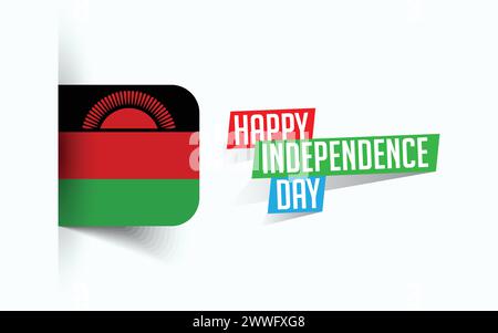 Happy Independence Day of Malawi Vektor Illustration, National Day Poster, Grußvorlage Design, EPS Source File Stock Vektor