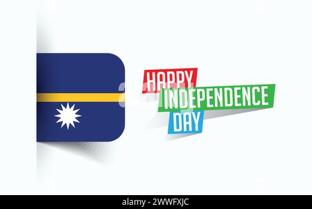 Happy Independence Day of Nauru Vector Illustration, National Day Poster, Grußvorlage Design, EPS Source File Stock Vektor