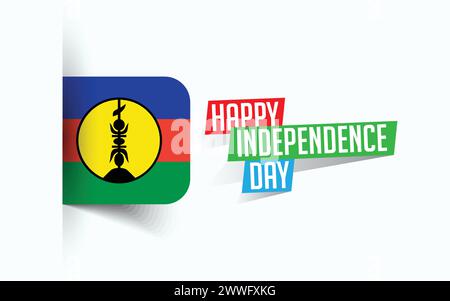 Happy Independence Day of New Caledonia Vektor Illustration, Nationaltagsposter, Grußvorlage Design, EPS Source File Stock Vektor