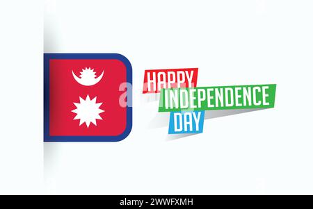 Happy Independence Day of Nepal Vektor-Illustration, Nationaltagsposter, Grußvorlage Design, EPS Source File Stock Vektor