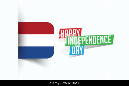 Happy Independence Day of Luxembourg Vector Illustration, Nationaltagsposter, Grußvorlage Design, EPS-Quelldatei Stock Vektor