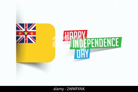 Happy Independence Day of Niue Vector Illustration, National Day Poster, Grußvorlage Design, EPS Source File Stock Vektor