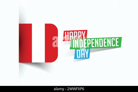 Happy Independence Day of Peru Vektor Illustration, Nationaltagsposter, Grußvorlage Design, EPS Source File Stock Vektor