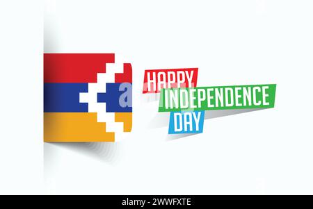 Happy Independence Day of Republic of Artsakh Vektor Illustration, Nationaltagsposter, Grußvorlage Design, EPS Source File Stock Vektor