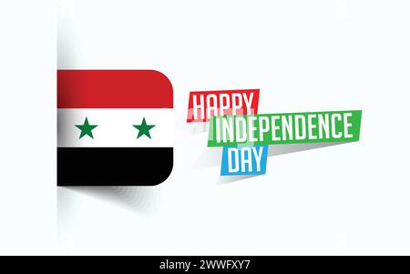 Happy Undependence Day of Syria Vector Illustration, Nationaltagsposter, Grußvorlage Design, EPS Source File Stock Vektor