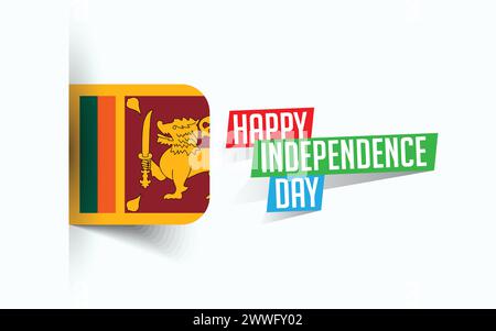 Happy Independence Day of Sri Lanka Vektor Illustration, Nationaltagsposter, Grußvorlage Design, EPS Source File Stock Vektor