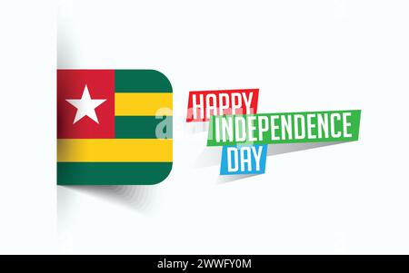 Happy Independence Day of Togo Vector Illustration, National Day Poster, Grußvorlage Design, EPS Source File Stock Vektor