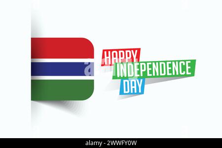 Happy Independence Day of the Gambia Vector Illustration, National Day Poster, Grußvorlage Design, EPS Source File Stock Vektor