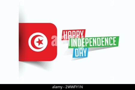 Happy Undependence Day of Tunesien Vektor-Illustration, Nationaltagsposter, Grußvorlage Design, EPS Source File Stock Vektor