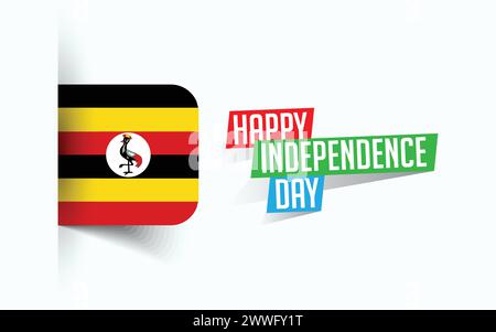 Happy Independence Day of Uganda Vektor-Illustration, Nationaltagsposter, Grußvorlage Design, EPS Source File Stock Vektor