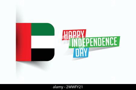 Happy Independence Day of United Arab Emirates Vector Illustration, National Day Poster, Grußvorlage Design, EPS Source File Stock Vektor