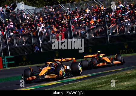 Melbourne, Australien. März 2024. Oscar Piastri (aus) McLaren MCL38. 24.03.2024. Formel-1-Weltmeisterschaft, Rd 3, Grand Prix Von Australien, Albert Park, Melbourne, Australien, Wettkampftag. Das Foto sollte lauten: XPB/Alamy Live News. Stockfoto