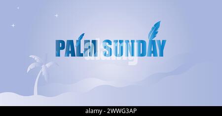 Sie können das Palm Sunday Banner und die Vorlage herunterladen Stock Vektor