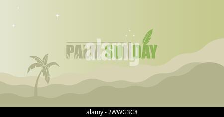 Sie können das Palm Sunday Banner und die Vorlage herunterladen Stock Vektor