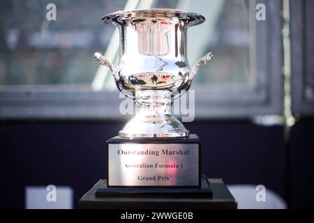 Melbourne, Australie. März 2024. Australischer Marshal Trophäe beim Formel 1 Rolex Australian Grand Prix 2024, 3. Runde der Formel 1 Weltmeisterschaft 2024 vom 22. Bis 24. März 2024 auf dem Albert Park Circuit in Melbourne, Australien - Foto Eric Alonso/DPPI Credit: DPPI Media/Alamy Live News Stockfoto