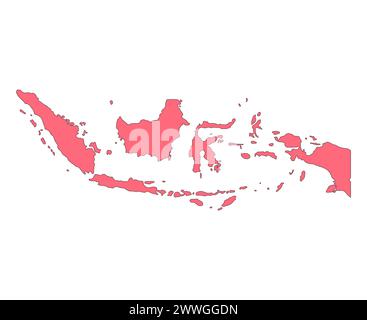 Indonesien detaillierte Kartenform, flache Web-Grafik Konzept Symbol Vektor-Illustration. Stock Vektor