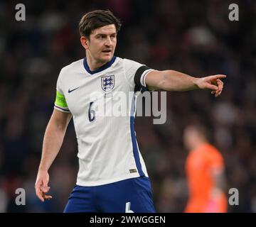 London, Großbritannien. März 2024. England gegen Brasilien – International Friendly – Harry Maguire im Wembley Stadium im Kampf gegen Brasilien. Bildnachweis: Mark Pain/Alamy Live News Stockfoto