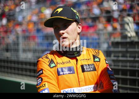 PIASTRI Oscar (aus), McLaren F1 Team MCL38, Porträt während des Formel 1 Rolex Australian Grand Prix 2024, 3. Runde der Formel 1 Weltmeisterschaft 2024 vom 22. Bis 24. März 2024 auf dem Albert Park Circuit in Melbourne, Australien Stockfoto