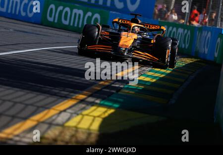 Melbourne, Australie. März 2024. 81 PIASTRI Oscar (aus), McLaren F1 Team MCL38, Action während des Formel 1 Rolex Australian Grand Prix 2024, 3. Runde der Formel 1 Weltmeisterschaft 2024 vom 22. Bis 24. März 2024 auf dem Albert Park Circuit in Melbourne, Australien - Foto DPPI Credit: DPPI Media/Alamy Live News Stockfoto