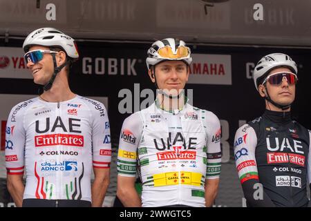 Die letzte Etappe der Volta a Catalunya beginnt mit Tadej Pogacar als unbestrittenem Führer und beginnt und endet in Barcelona, ​​culminating, beim Aufstieg des Montjuic Berges. Tadej Pogacar hat sich während des gesamten Rennens als unaufhaltsam erwiesen. Comienza la última etapa de la Volta a Catalunya con Tadej Pogacar como Líder untrennbar, con inicio y final en Barcelona, culminando en la Montaña de Montjuic. Tadej Pogacar se ha mostrado intratable durante toda la carrera. IM Bild: Tadej Pogacar News Sports-Barcelona, Spanien - Sonntag, 24. März 2024 (Foto: Eric Renom/LaPresse) Stockfoto