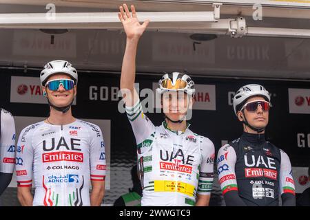 Die letzte Etappe der Volta a Catalunya beginnt mit Tadej Pogacar als unbestrittenem Führer und beginnt und endet in Barcelona, ​​culminating, beim Aufstieg des Montjuic Berges. Tadej Pogacar hat sich während des gesamten Rennens als unaufhaltsam erwiesen. Comienza la última etapa de la Volta a Catalunya con Tadej Pogacar como Líder untrennbar, con inicio y final en Barcelona, culminando en la Montaña de Montjuic. Tadej Pogacar se ha mostrado intratable durante toda la carrera. IM Bild: Tadej Pogacar News Sports-Barcelona, Spanien - Sonntag, 24. März 2024 (Foto: Eric Renom/LaPresse) Stockfoto