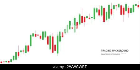 Ein Diagramm mit Kerzenleuchtern des Investmenthandels an der Börse auf weißem Hintergrund. Stock Vektor