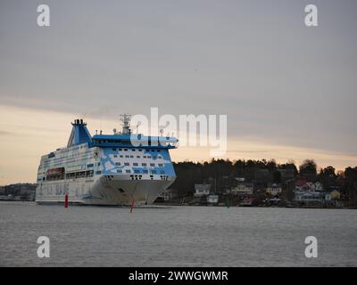 M/S Galaxy, Silja Line Autofähre, Abfahrt für eine Kreuzfahrt von Turku, Finnland Stockfoto