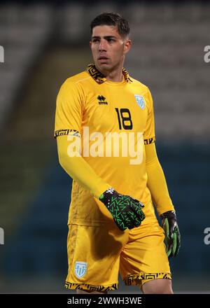 Serravalle, Italien. März 2024. Edoardo Colombo aus San Marino während des internationalen Freundschaftsspiels im San Marino Stadion, Serravalle. Der Bildnachweis sollte lauten: Jonathan Moscrop/Sportimage Credit: Sportimage Ltd/Alamy Live News Stockfoto