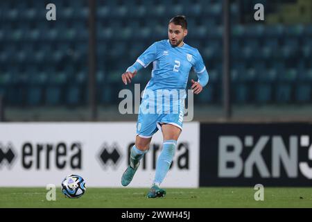 Serravalle, Italien. März 2024. Alessandro D'Addario von San Marino während des internationalen Freundschaftsspiels im San Marino Stadium, Serravalle. Der Bildnachweis sollte lauten: Jonathan Moscrop/Sportimage Credit: Sportimage Ltd/Alamy Live News Stockfoto