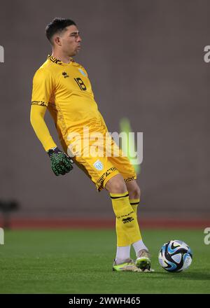 Serravalle, Italien. März 2024. Edoardo Colombo aus San Marino während des internationalen Freundschaftsspiels im San Marino Stadion, Serravalle. Der Bildnachweis sollte lauten: Jonathan Moscrop/Sportimage Credit: Sportimage Ltd/Alamy Live News Stockfoto