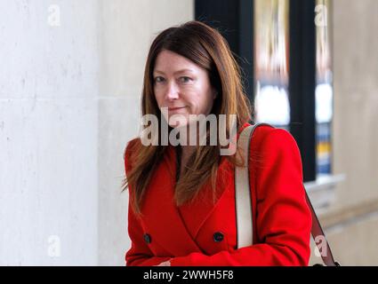 London, Großbritannien. März 2024. Victoria Newton, Redakteurin der Zeitung Sun, bei der BBC für Sonntag mit Laura Kuenssberg. Quelle: Mark Thomas/Alamy Live News Stockfoto