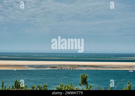 Die Düne du Pilat ist die höchste Sanddüne Europas und liegt an der Cote d Argent, der Silberküste, am atlantik Frankreichs in der Nähe von Arcac Stockfoto