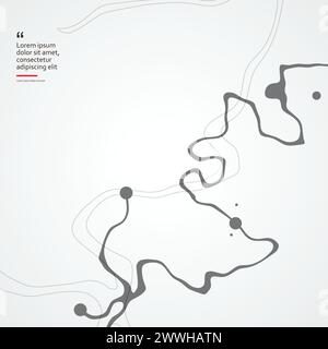 Stilisierte topografische Konturkarte. Geografische Linie und Relief. Hintergrund abstrakter Linien. Abbildung der Kartographie. Stock Vektor