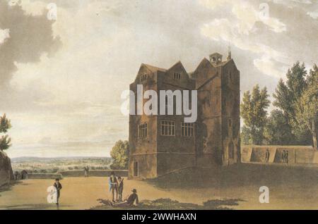 Die Alten Schulen, Harrow School, 1816. Stockfoto