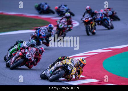 Montmelo, Spanien. März 2024. Andrea Iannone vom Team Goeleven während der Catalunya World SBK 2024 auf dem Circuit de Barcelona Catalunya am 24. März 2024 in Montmelo, Barcelona, Spanien. (Foto: Pablo Rodriguez/PRESSINPHOTO) Credit: PRESSINPHOTO SPORTS AGENCY/Alamy Live News Stockfoto