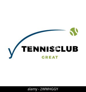 Initial Letter Y Swoosh Tennis Club Icon Logo Design Vorlage Stock Vektor