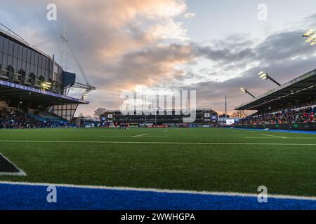 Cardiff, Wales. März 2024. Ausblicke auf das Stadion während des Women’s Six Nations Rugby Matches Wales gegen Schottland im Cardiff Park Arms Stadium in Cardiff, Wales. Quelle: Sam Hardwick/Alamy Live News. Stockfoto