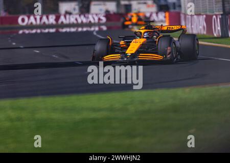 24. März 2024: Melbourne Grand Prix Circuit, Melbourne, Victoria, Australien; Formel-1-Grand-Prix von Australien: Renntag; McLaren-Fahrer Oscar Piastri Nummer 81 während des Rennens Stockfoto